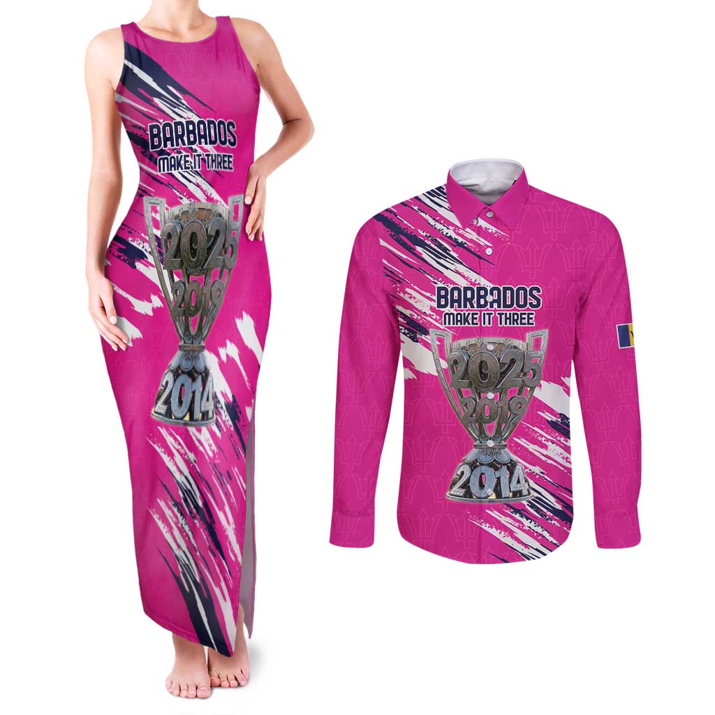 Caribbean Cricket Barbados Personalized Couples Matching Tank Maxi Dress and Long Sleeve Button Shirt Make It Three 2025 is Ours - Wonder Print Shop