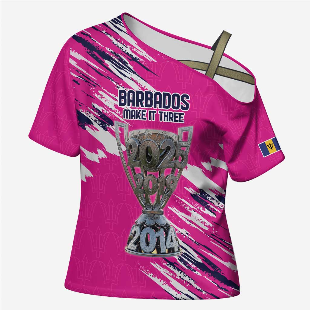 Caribbean Cricket Barbados Personalized Cross Shoulder Shirt Make It Three 2025 is Ours - Wonder Print Shop