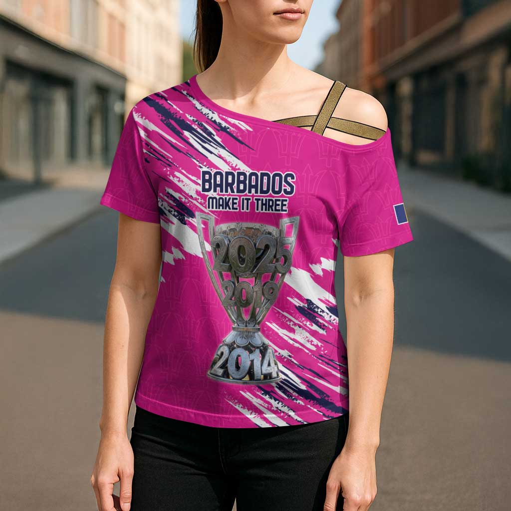Caribbean Cricket Barbados Personalized Cross Shoulder Shirt Make It Three 2025 is Ours - Wonder Print Shop