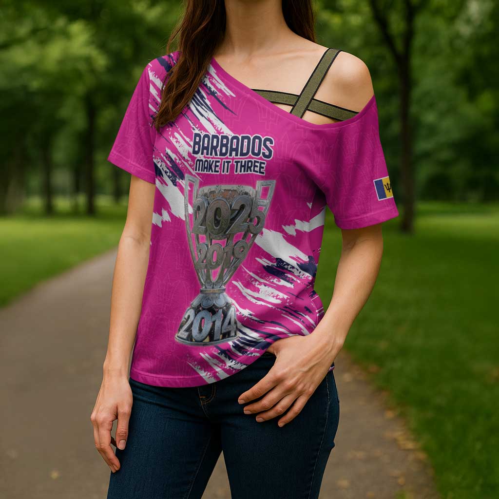 Caribbean Cricket Barbados Personalized Cross Shoulder Shirt Make It Three 2025 is Ours - Wonder Print Shop