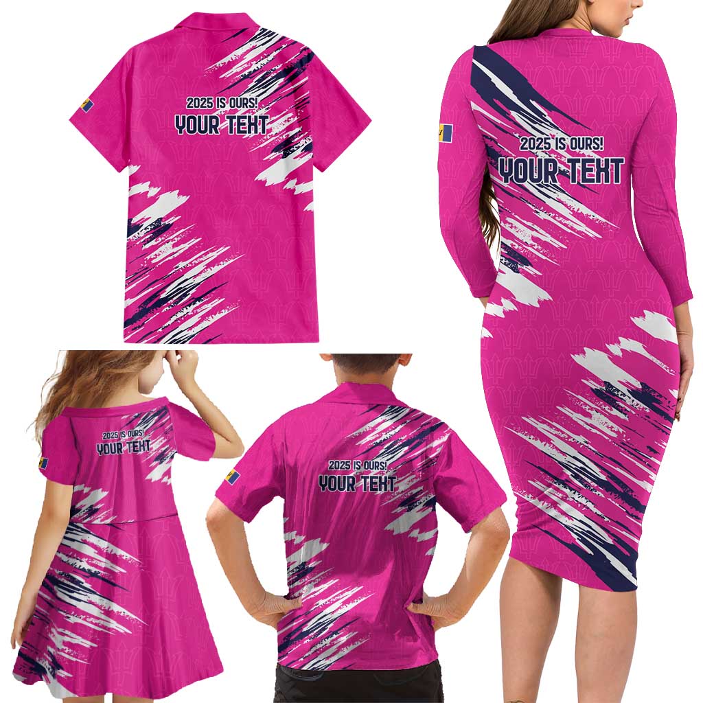 Caribbean Cricket Barbados Personalized Family Matching Long Sleeve Bodycon Dress and Hawaiian Shirt Make It Three 2025 is Ours - Wonder Print Shop