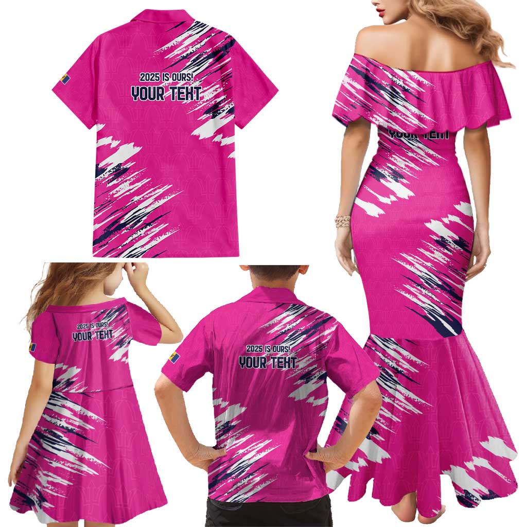 Caribbean Cricket Barbados Personalized Family Matching Mermaid Dress and Hawaiian Shirt Make It Three 2025 is Ours - Wonder Print Shop