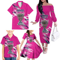 Caribbean Cricket Barbados Personalized Family Matching Off The Shoulder Long Sleeve Dress and Hawaiian Shirt Make It Three 2025 is Ours - Wonder Print Shop