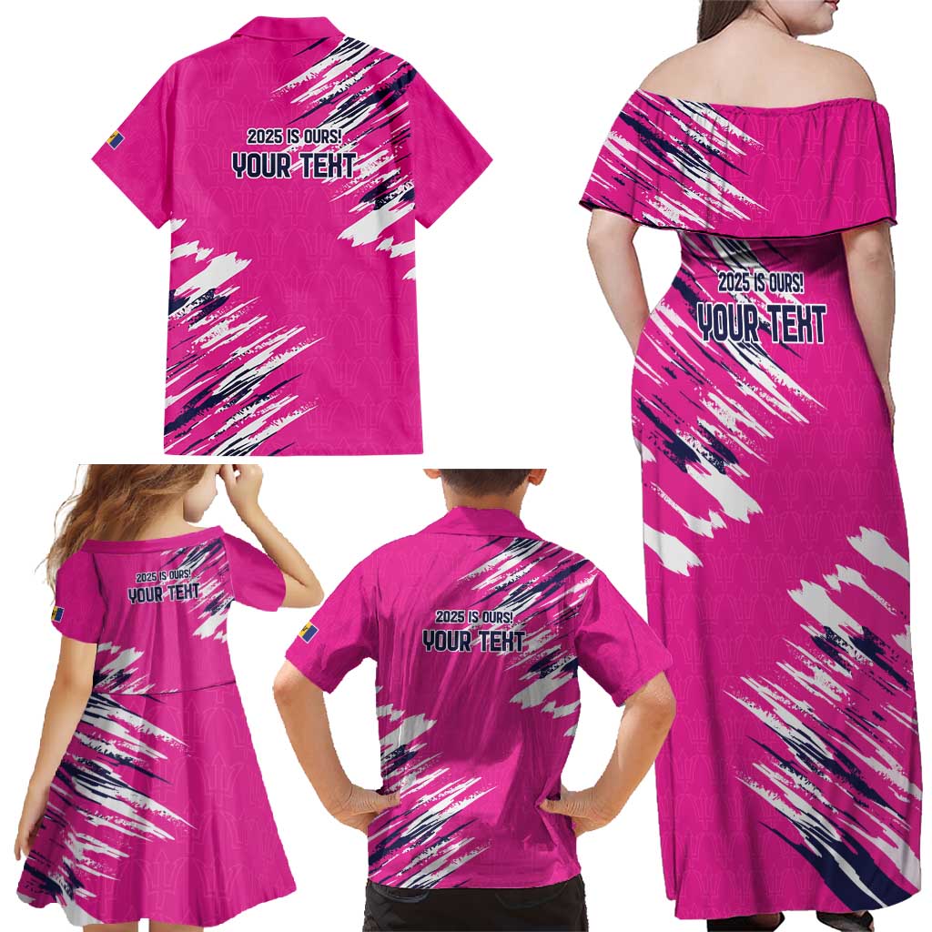 Caribbean Cricket Barbados Personalized Family Matching Off Shoulder Maxi Dress and Hawaiian Shirt Make It Three 2025 is Ours - Wonder Print Shop
