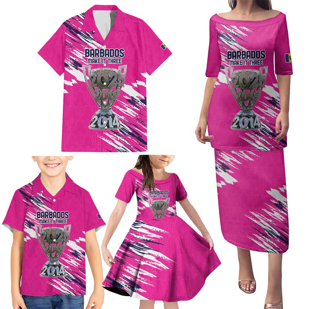 Caribbean Cricket Barbados Personalized Family Matching Puletasi and Hawaiian Shirt Make It Three 2025 is Ours - Wonder Print Shop