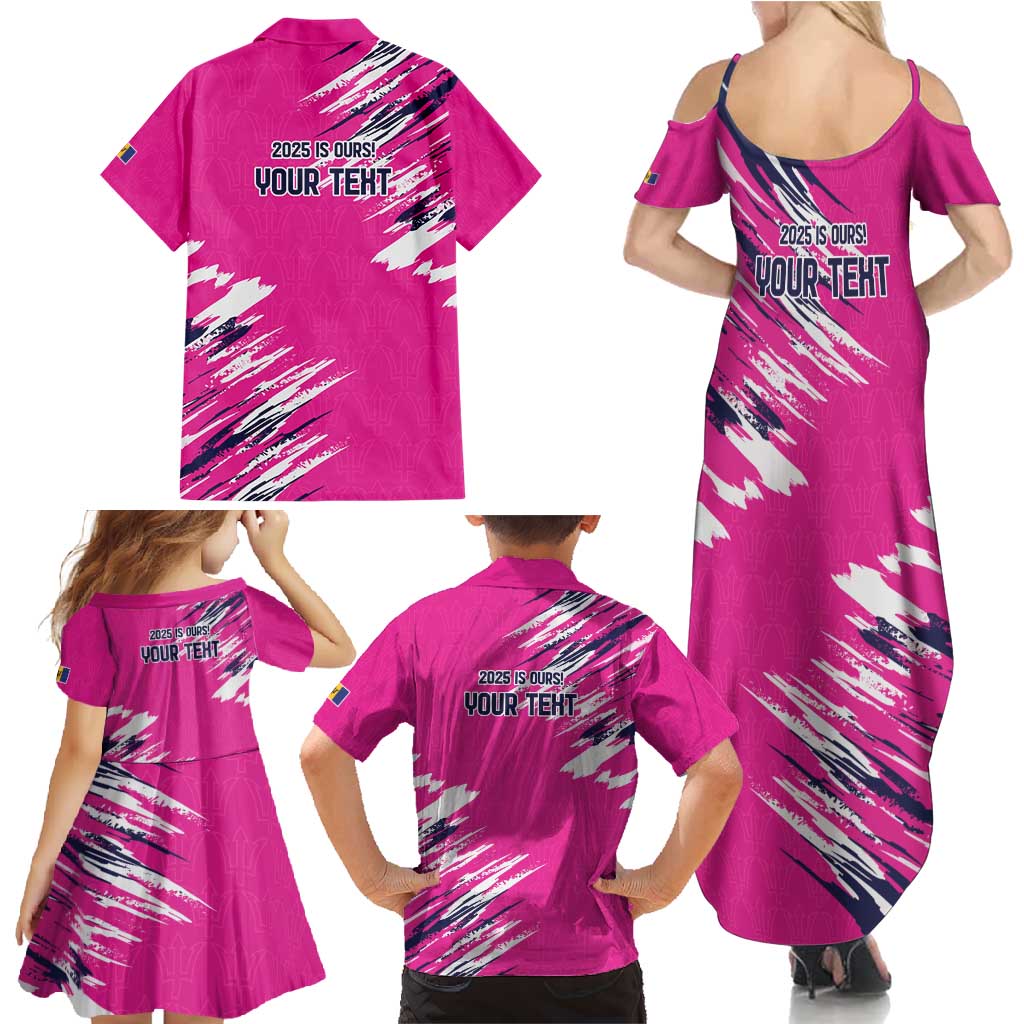 Caribbean Cricket Barbados Personalized Family Matching Summer Maxi Dress and Hawaiian Shirt Make It Three 2025 is Ours - Wonder Print Shop