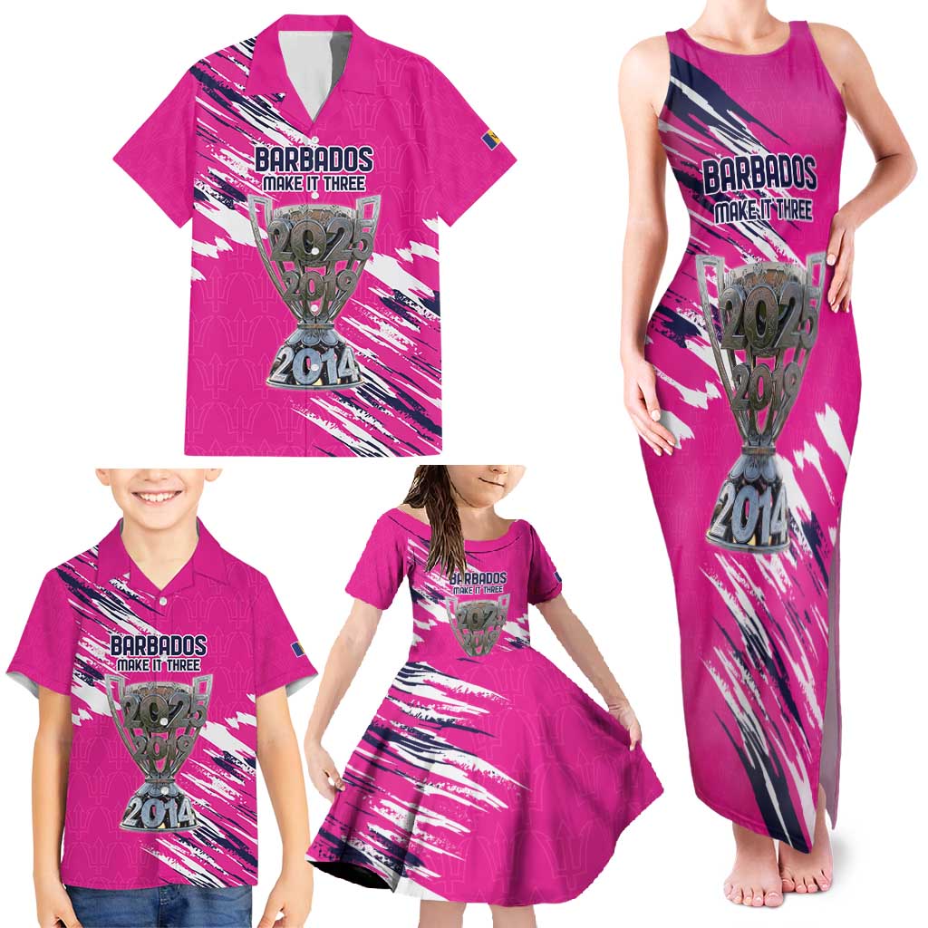 Caribbean Cricket Barbados Personalized Family Matching Tank Maxi Dress and Hawaiian Shirt Make It Three 2025 is Ours - Wonder Print Shop