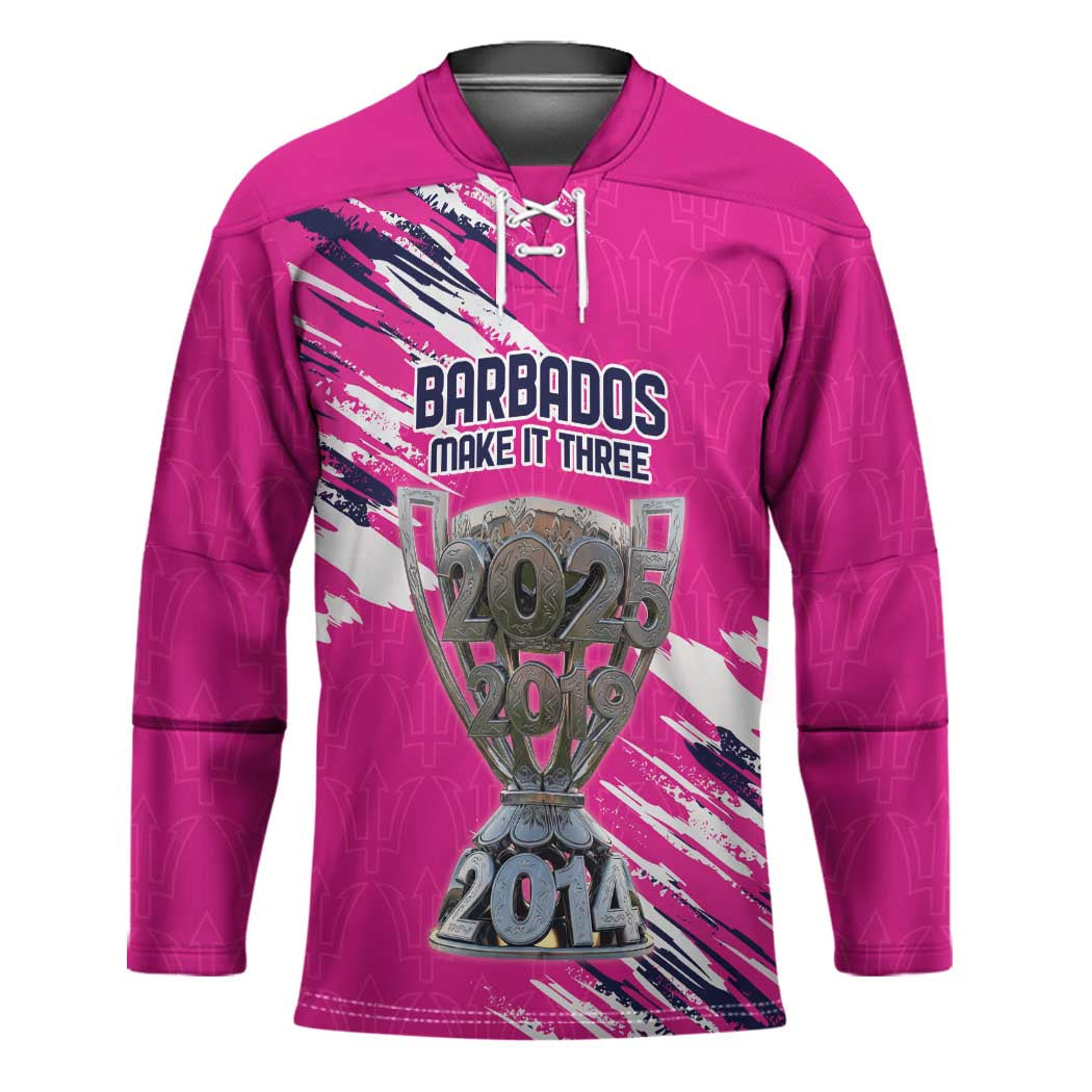 Caribbean Cricket Barbados Personalized Hockey Jersey Make It Three 2025 is Ours - Wonder Print Shop