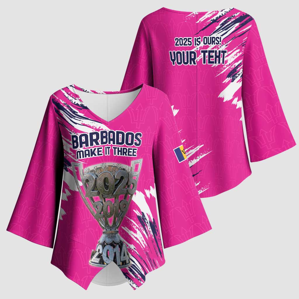 Caribbean Cricket Barbados Personalized Kimono Sleeve Blouse Make It Three 2025 is Ours - Wonder Print Shop