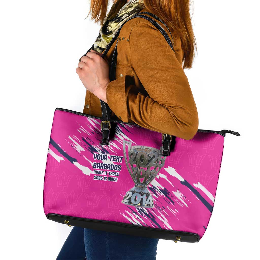Caribbean Cricket Barbados Personalized Leather Tote Bag Make It Three 2025 is Ours - Wonder Print Shop