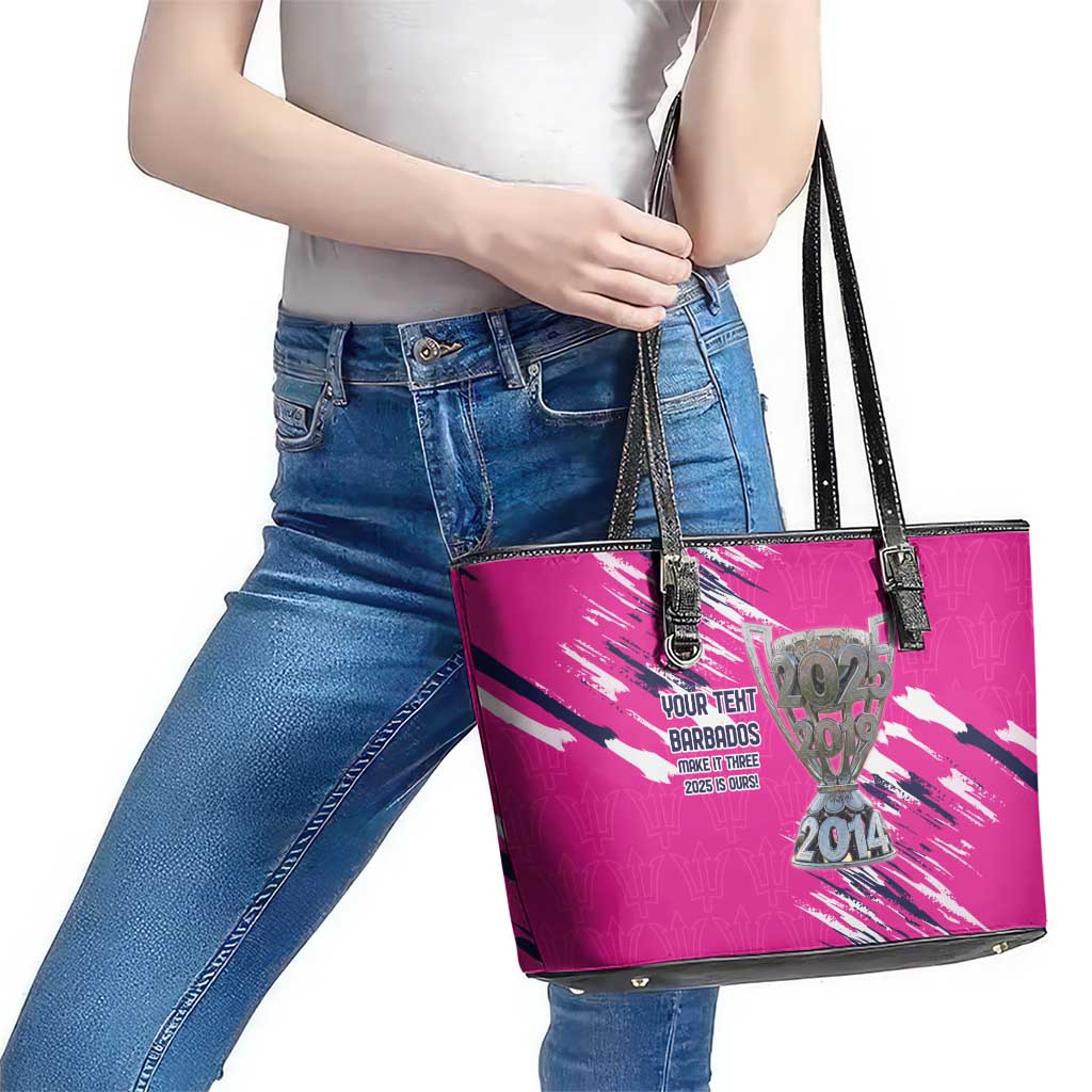 Caribbean Cricket Barbados Personalized Leather Tote Bag Make It Three 2025 is Ours - Wonder Print Shop