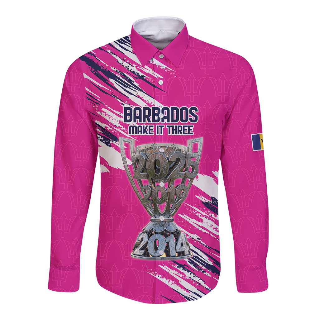 Caribbean Cricket Barbados Personalized Long Sleeve Button Shirt Make It Three 2025 is Ours - Wonder Print Shop