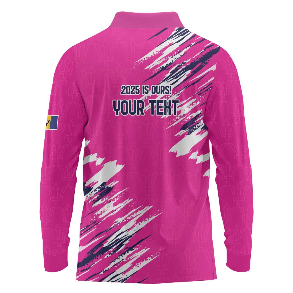 Caribbean Cricket Barbados Personalized Long Sleeve Polo Shirt Make It Three 2025 is Ours - Wonder Print Shop