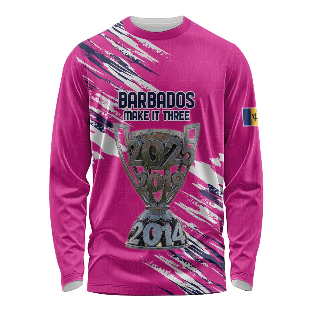 Caribbean Cricket Barbados Personalized Long Sleeve Shirt Make It Three 2025 is Ours - Wonder Print Shop