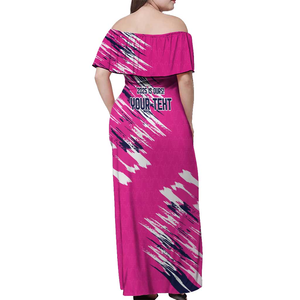 Caribbean Cricket Barbados Personalized Off Shoulder Maxi Dress Make It Three 2025 is Ours - Wonder Print Shop