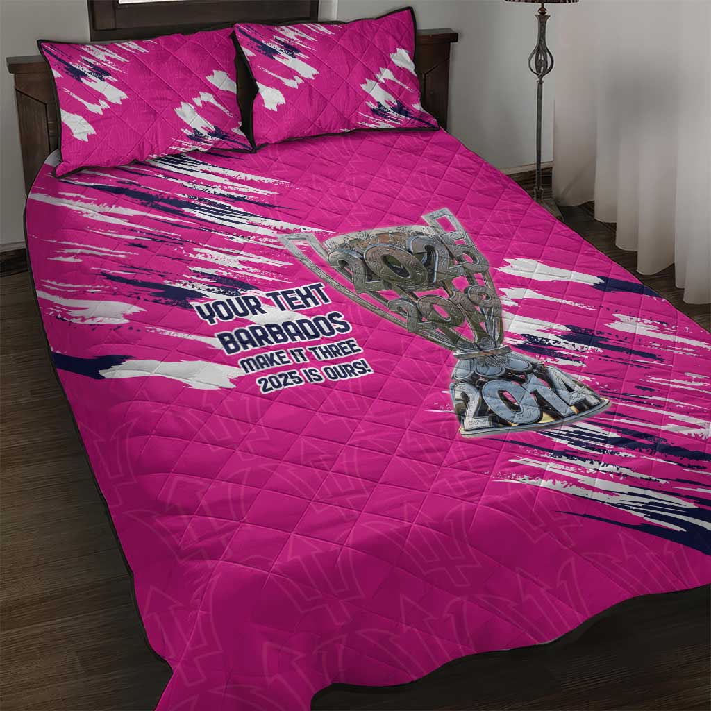 Caribbean Cricket Barbados Personalized Quilt Bed Set Make It Three 2025 is Ours - Wonder Print Shop