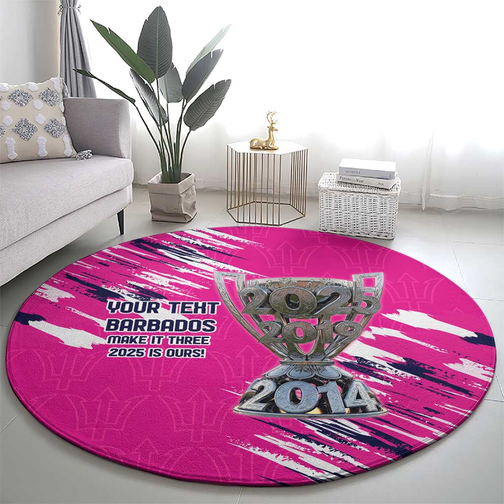Caribbean Cricket Barbados Personalized Round Carpet Make It Three 2025 is Ours - Wonder Print Shop