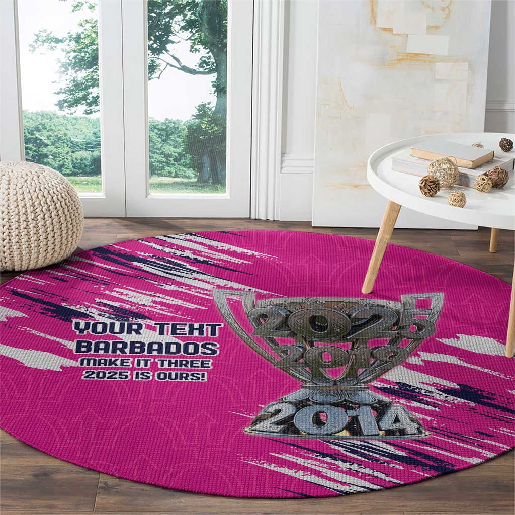 Caribbean Cricket Barbados Personalized Round Carpet Make It Three 2025 is Ours - Wonder Print Shop