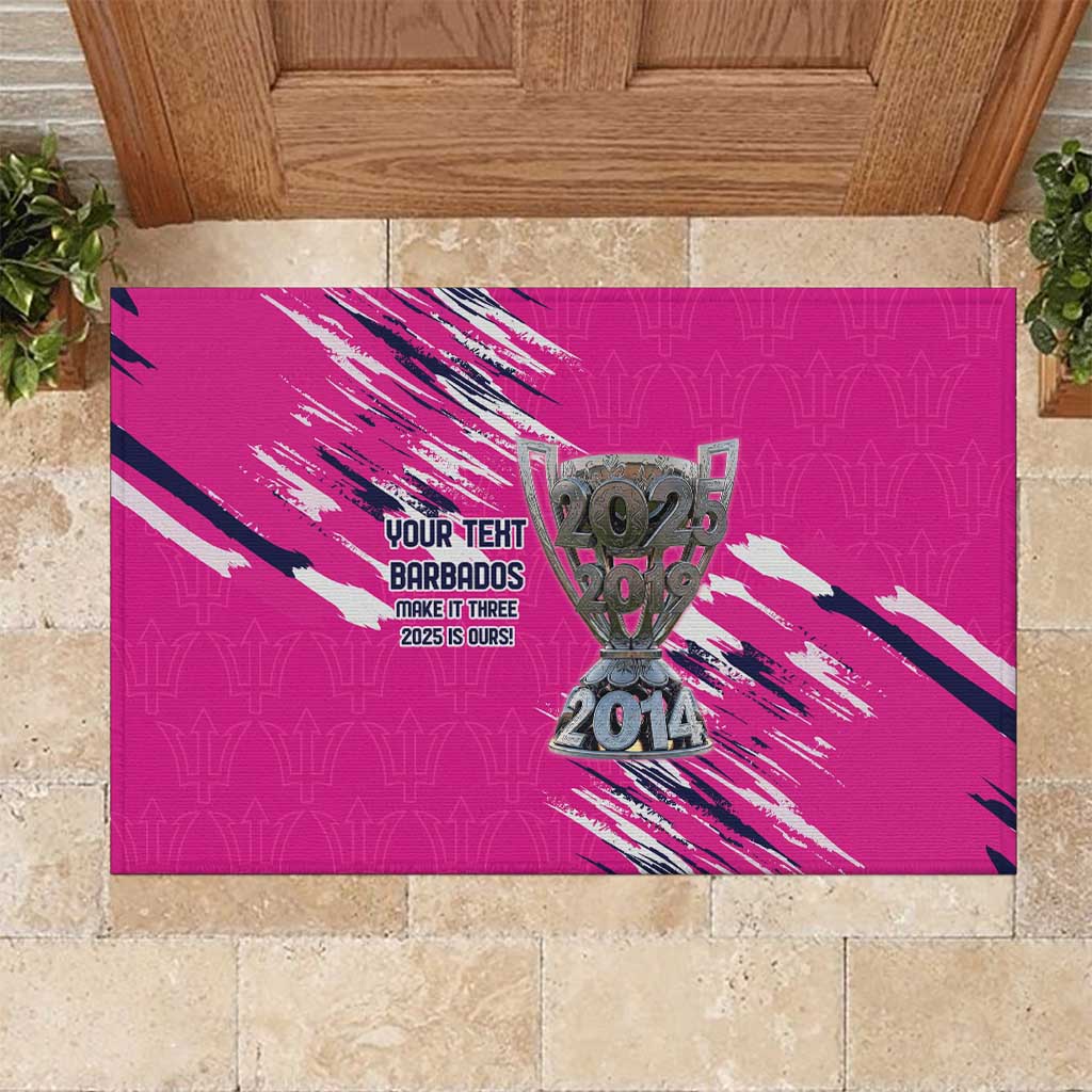 Caribbean Cricket Barbados Personalized Rubber Doormat Make It Three 2025 is Ours - Wonder Print Shop