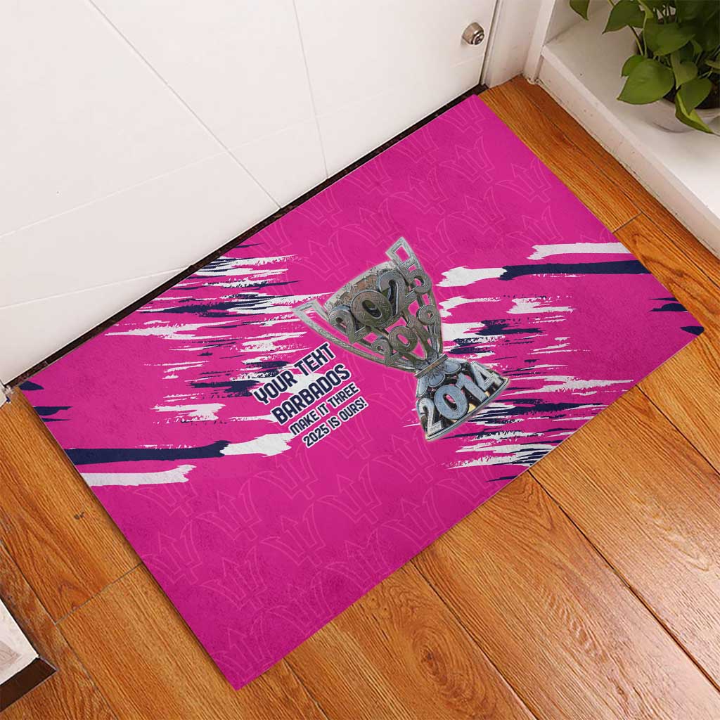 Caribbean Cricket Barbados Personalized Rubber Doormat Make It Three 2025 is Ours - Wonder Print Shop