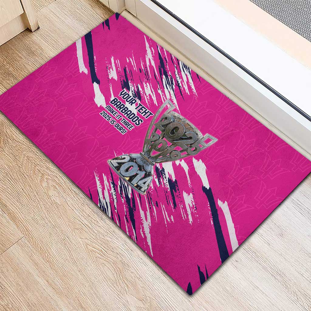 Caribbean Cricket Barbados Personalized Rubber Doormat Make It Three 2025 is Ours - Wonder Print Shop