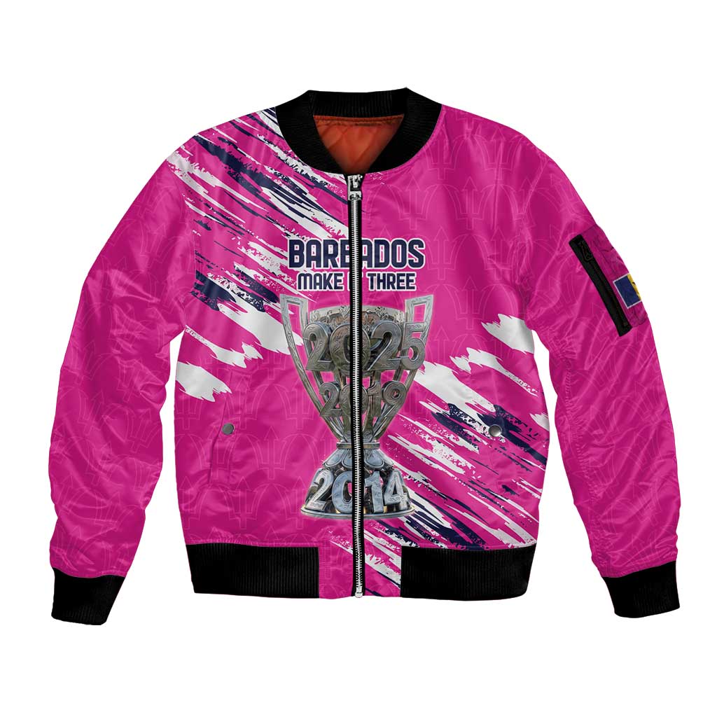 Caribbean Cricket Barbados Personalized Sleeve Zip Bomber Jacket Make It Three 2025 is Ours - Wonder Print Shop