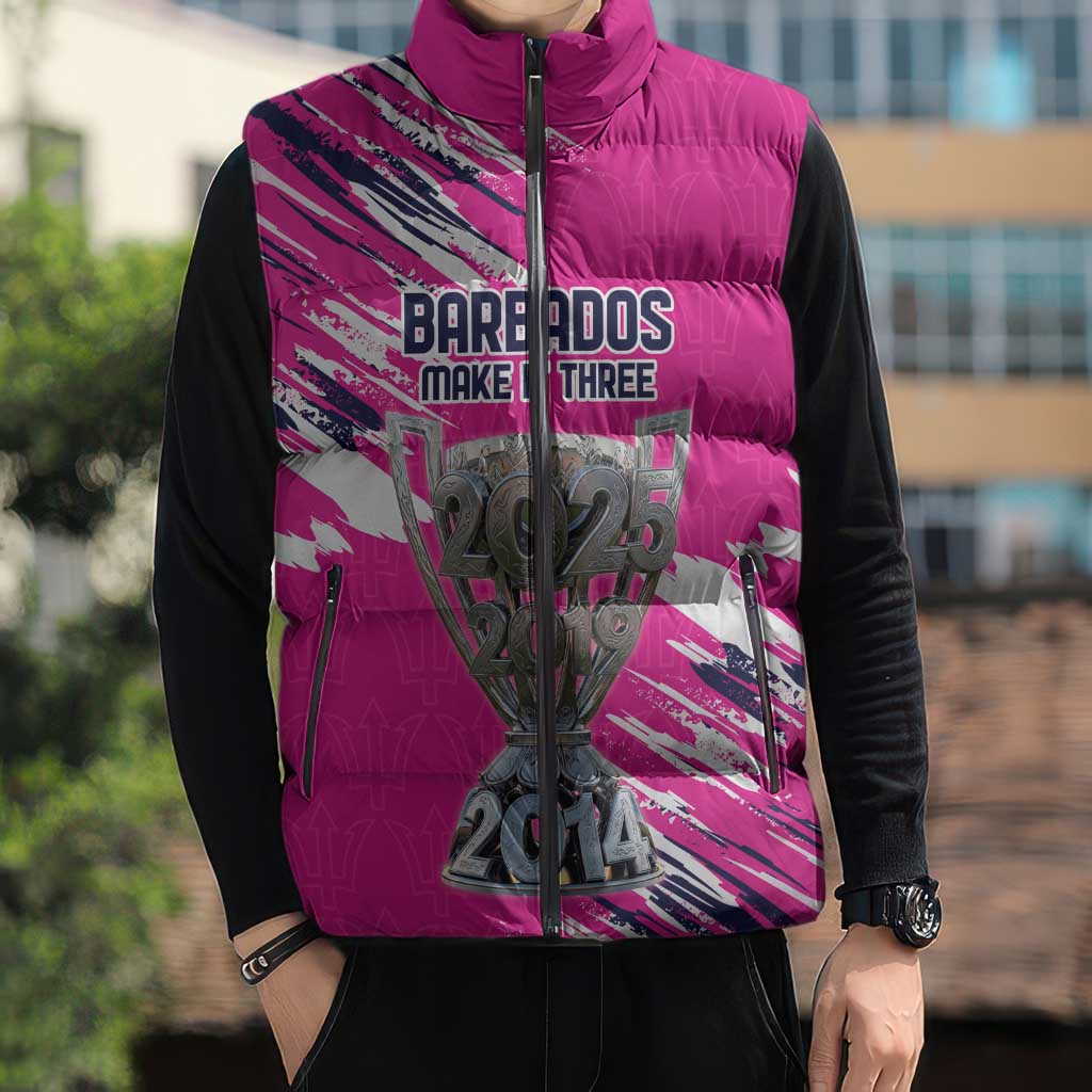 Caribbean Cricket Barbados Personalized Sleeveless Puffer Jacket Make It Three 2025 is Ours - Wonder Print Shop