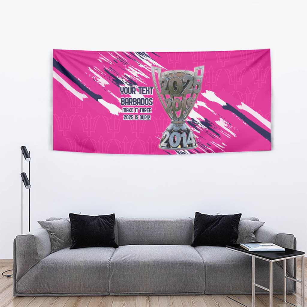 Caribbean Cricket Barbados Personalized Tapestry Make It Three 2025 is Ours - Wonder Print Shop