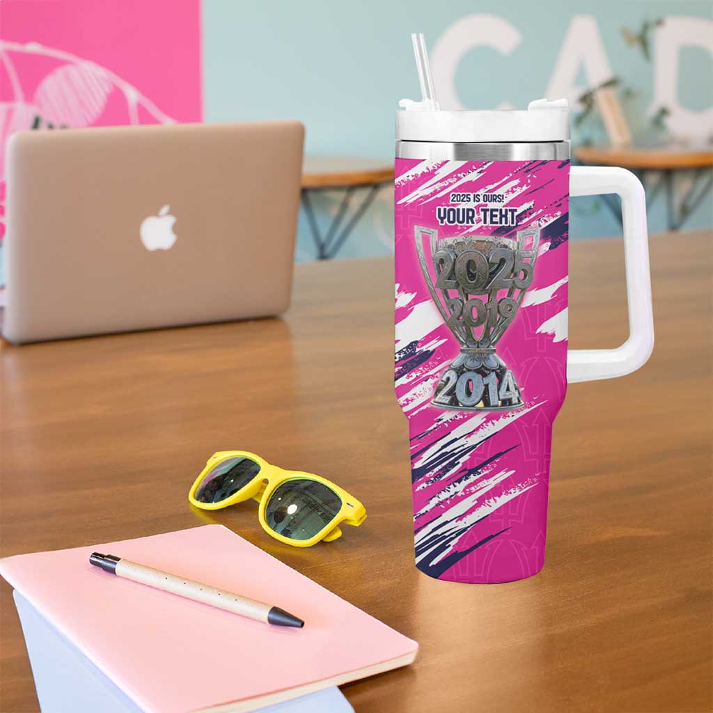 Caribbean Cricket Barbados Personalized Tumbler With Handle Make It Three 2025 is Ours - Wonder Print Shop
