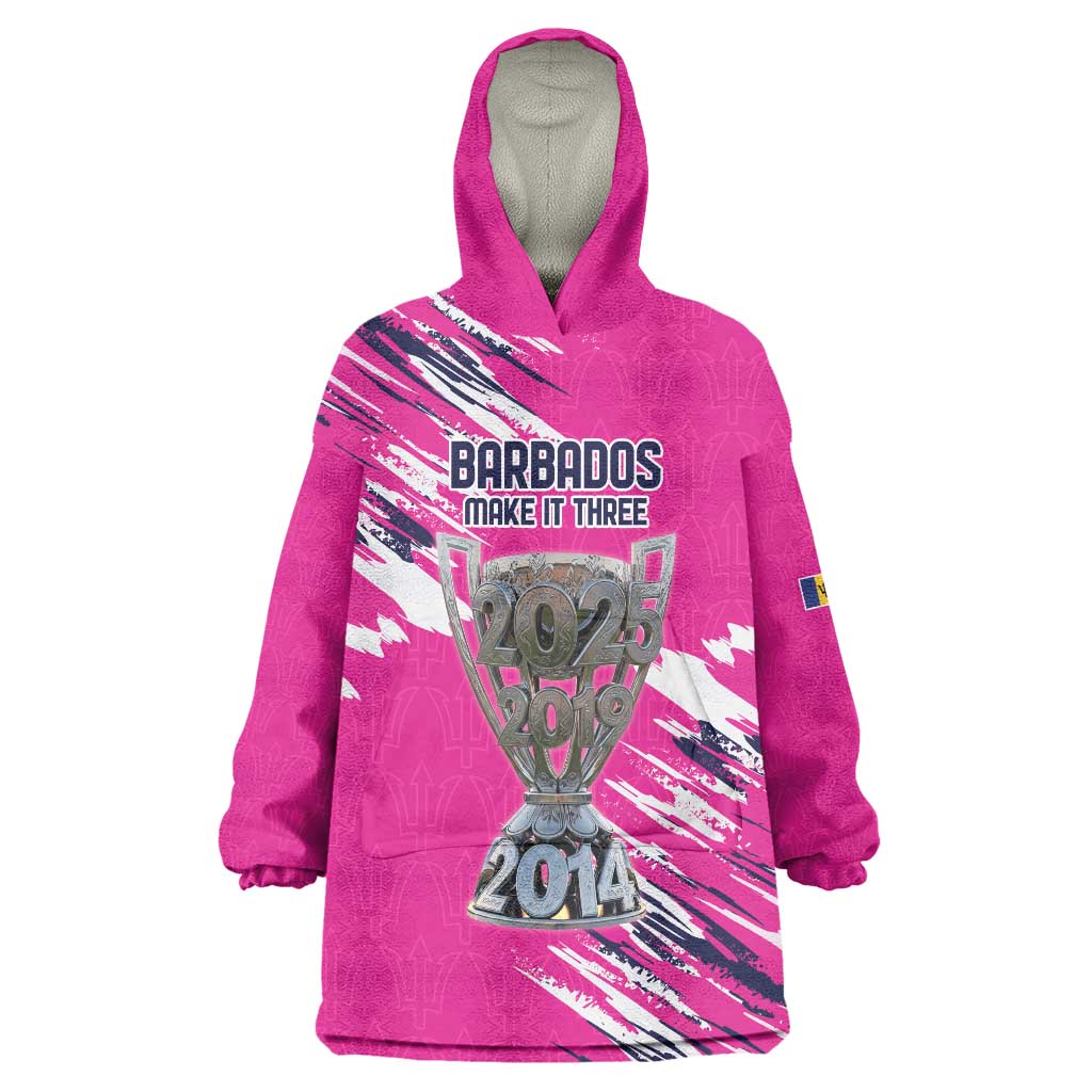 Caribbean Cricket Barbados Personalized Wearable Blanket Hoodie Make It Three 2025 is Ours - Wonder Print Shop
