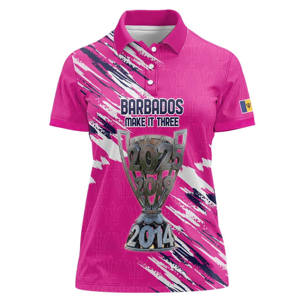 Caribbean Cricket Barbados Personalized Women Polo Shirt Make It Three 2025 is Ours - Wonder Print Shop