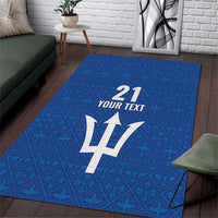 Caribbean Cricket Barbados Custom Area Rug Strike of the Tridents - Wonder Print Shop