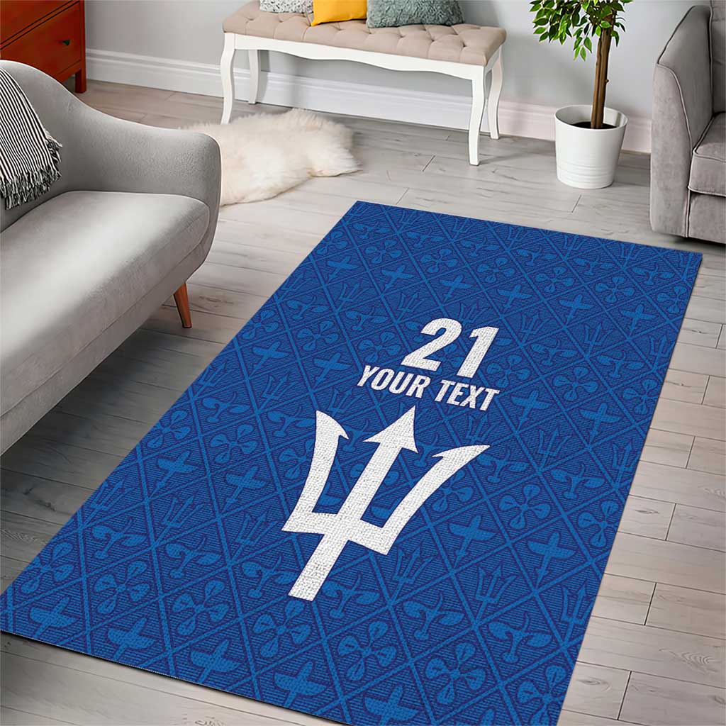 Caribbean Cricket Barbados Custom Area Rug Strike of the Tridents - Wonder Print Shop