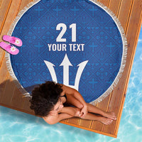 Caribbean Cricket Barbados Custom Beach Blanket Strike of the Tridents - Wonder Print Shop