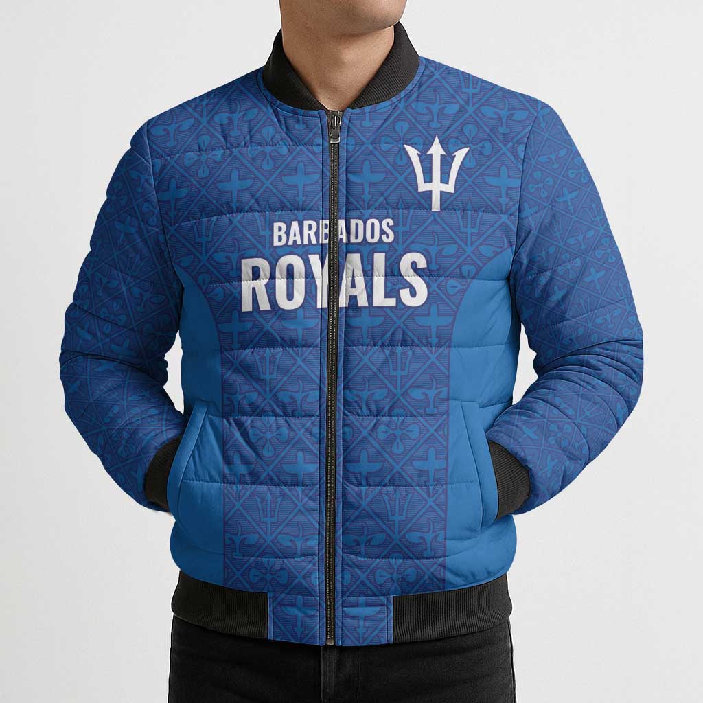 Caribbean Cricket Barbados Custom Bomber Puffer Jacket Strike of the Tridents - Wonder Print Shop