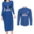 Caribbean Cricket Barbados Custom Couples Matching Long Sleeve Bodycon Dress and Long Sleeve Button Shirt Strike of the Tridents - Wonder Print Shop