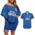 Caribbean Cricket Barbados Custom Couples Matching Off Shoulder Short Dress and Hawaiian Shirt Strike of the Tridents - Wonder Print Shop