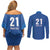 Caribbean Cricket Barbados Custom Couples Matching Off Shoulder Short Dress and Long Sleeve Button Shirt Strike of the Tridents - Wonder Print Shop