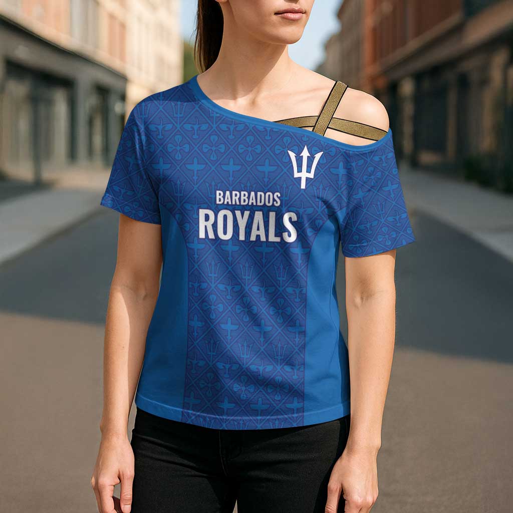 Caribbean Cricket Barbados Custom Cross Shoulder Shirt Strike of the Tridents - Wonder Print Shop