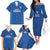 Caribbean Cricket Barbados Custom Family Matching Off The Shoulder Long Sleeve Dress and Hawaiian Shirt Strike of the Tridents - Wonder Print Shop