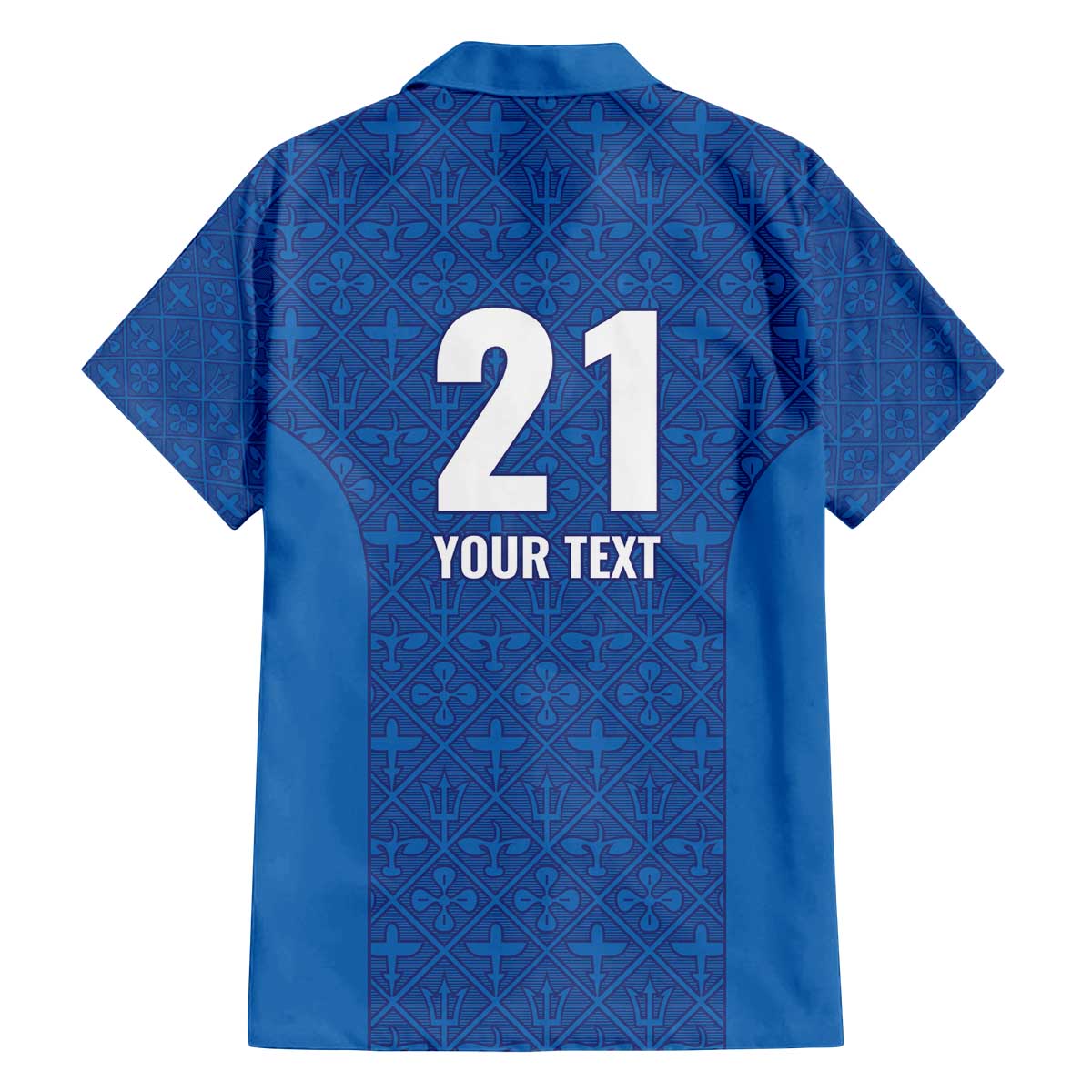 Caribbean Cricket Barbados Custom Family Matching Off The Shoulder Long Sleeve Dress and Hawaiian Shirt Strike of the Tridents - Wonder Print Shop