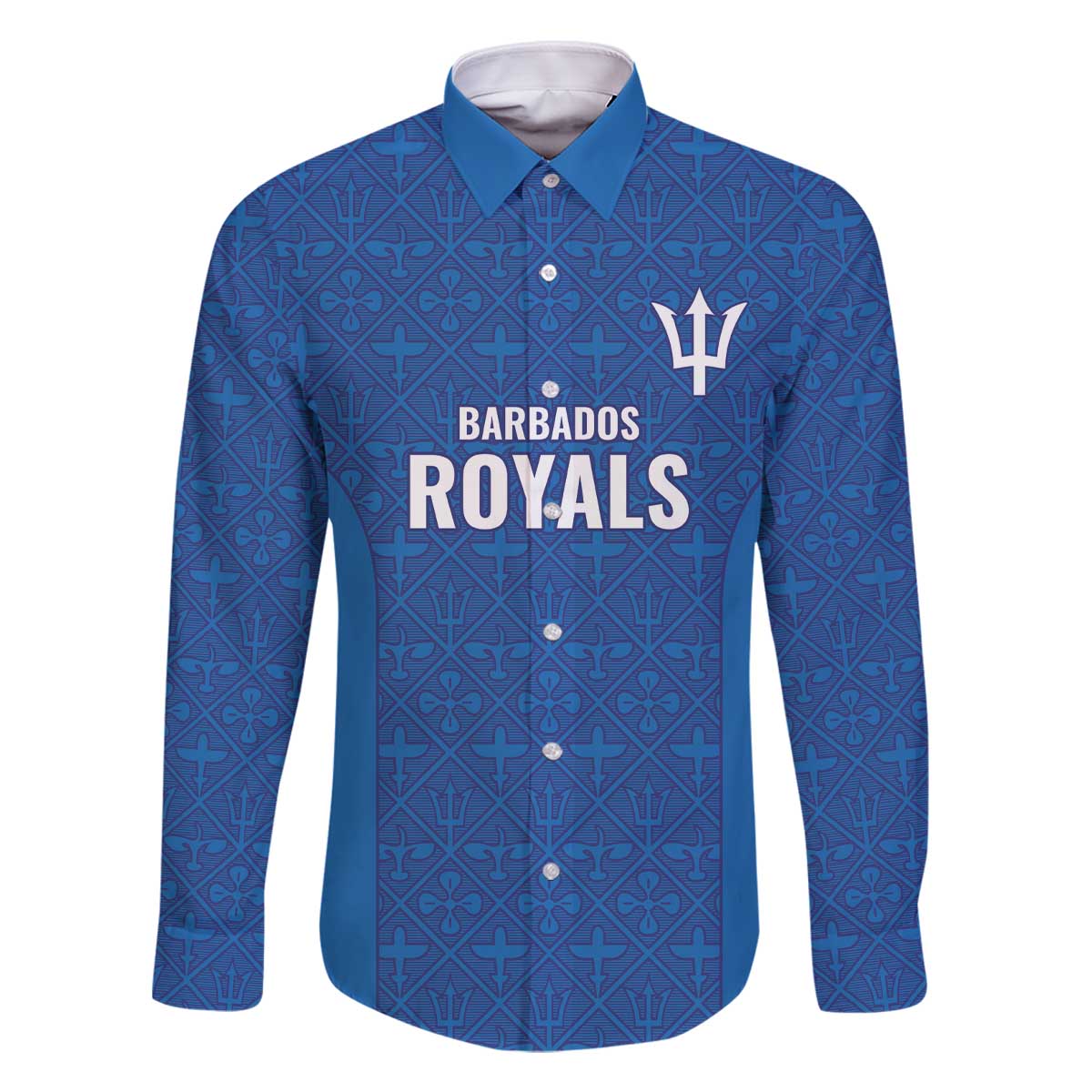 Caribbean Cricket Barbados Custom Family Matching Off The Shoulder Long Sleeve Dress and Hawaiian Shirt Strike of the Tridents - Wonder Print Shop