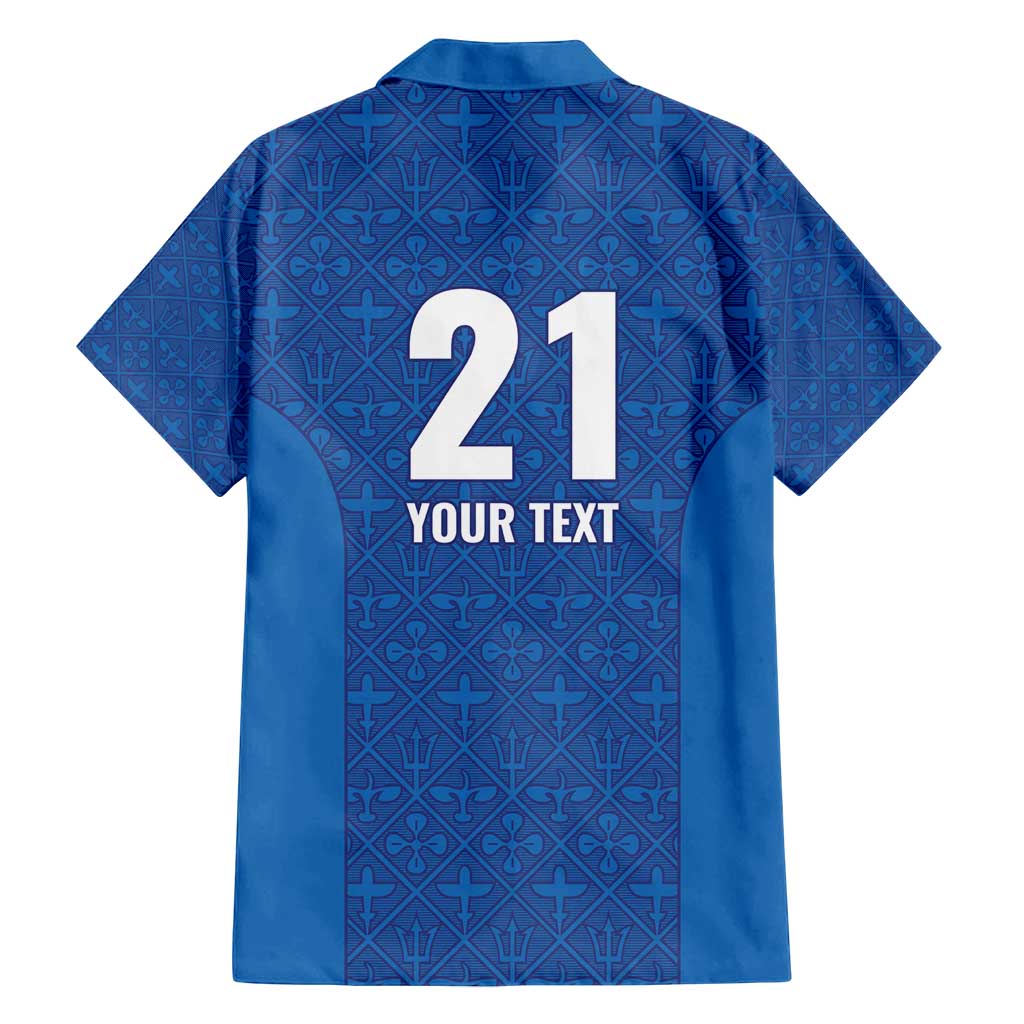 Caribbean Cricket Barbados Custom Family Matching Puletasi and Hawaiian Shirt Strike of the Tridents - Wonder Print Shop