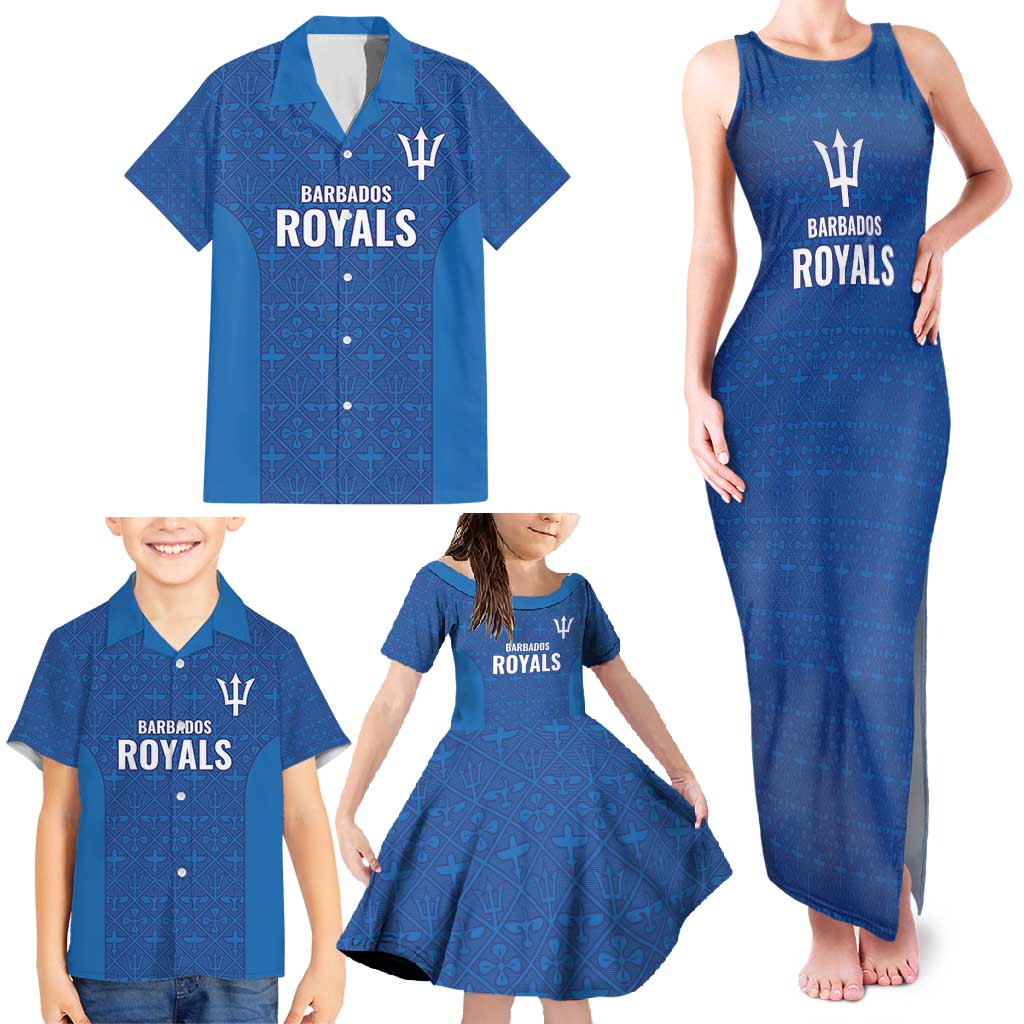 Caribbean Cricket Barbados Custom Family Matching Tank Maxi Dress and Hawaiian Shirt Strike of the Tridents - Wonder Print Shop