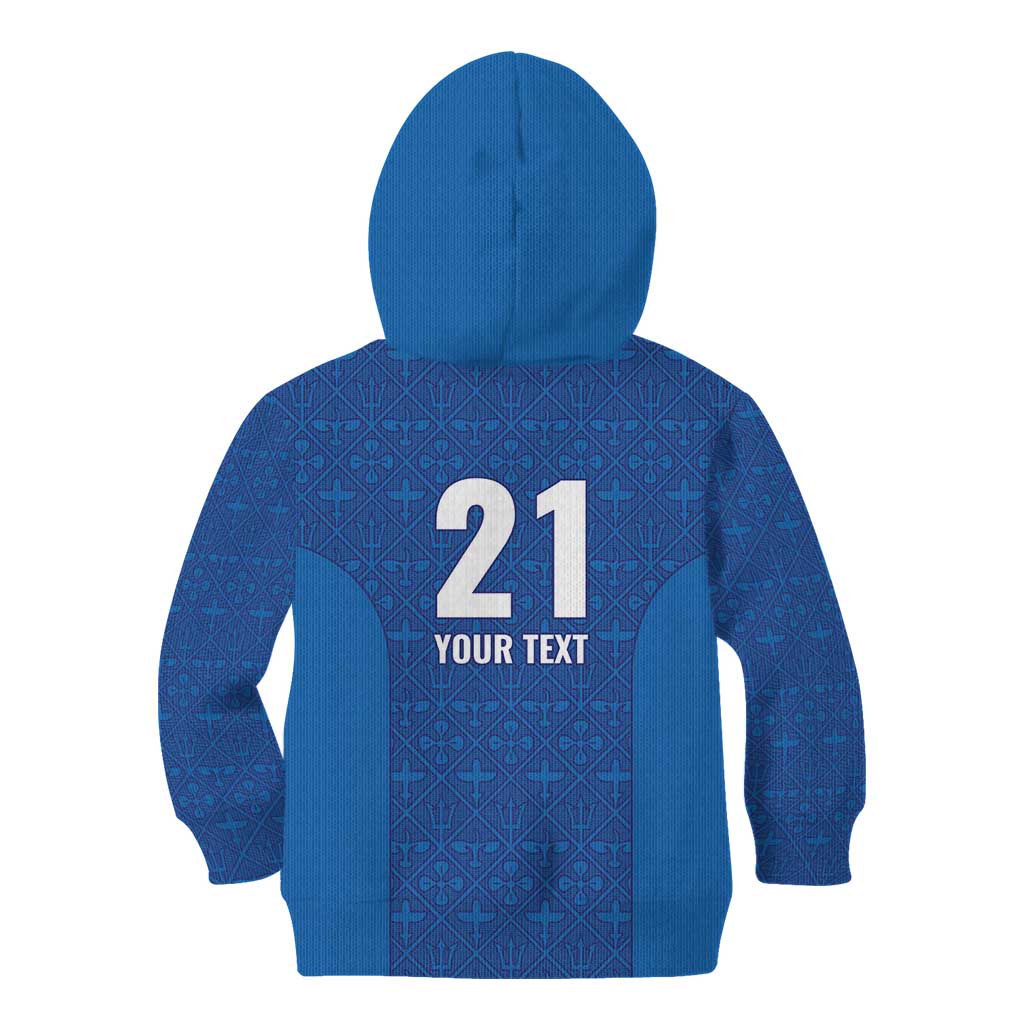Caribbean Cricket Barbados Custom Kid Hoodie Strike of the Tridents - Wonder Print Shop