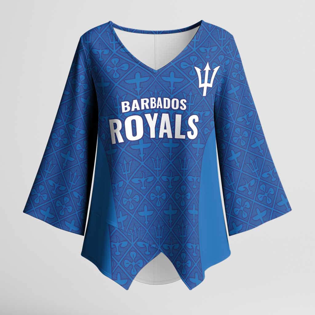 Caribbean Cricket Barbados Custom Kimono Sleeve Blouse Strike of the Tridents - Wonder Print Shop