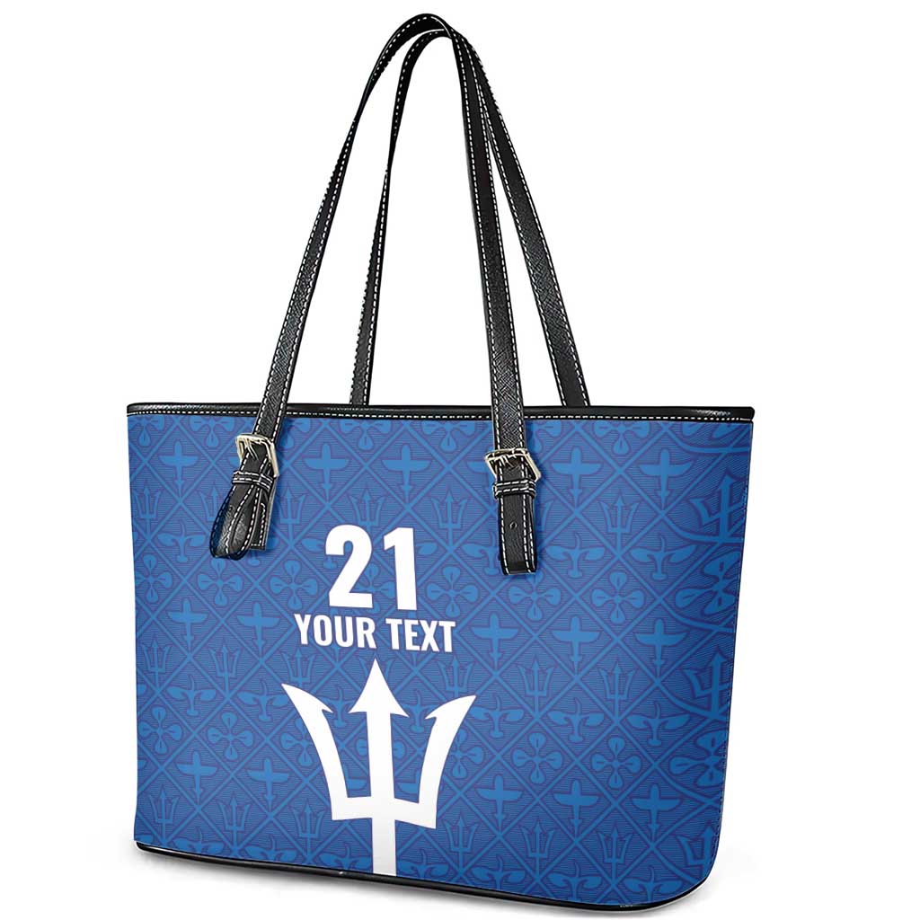 Caribbean Cricket Barbados Custom Leather Tote Bag Strike of the Tridents - Wonder Print Shop
