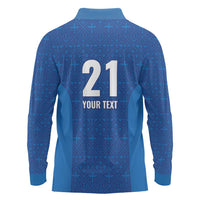 Caribbean Cricket Barbados Custom Long Sleeve Polo Shirt Strike of the Tridents - Wonder Print Shop