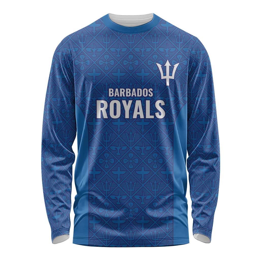 Caribbean Cricket Barbados Custom Long Sleeve Shirt Strike of the Tridents - Wonder Print Shop