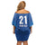 Caribbean Cricket Barbados Custom Off Shoulder Short Dress Strike of the Tridents - Wonder Print Shop